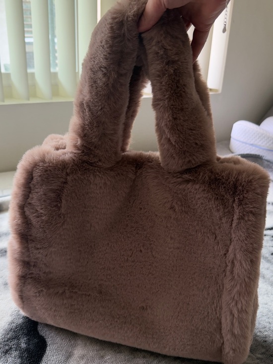 Lane Bryant Handbags - Lane Bryant Plush Faux Fur Tote in Taupe Brown